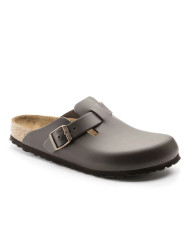 Klapki damskie Birkenstock BOSTON LEATHER UNISEX NARROW 0060103 Brązowe - Sklep online Mastersport