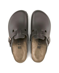 Klapki damskie Birkenstock BOSTON LEATHER UNISEX NARROW 0060103 Brązowe - Sklep online Mastersport