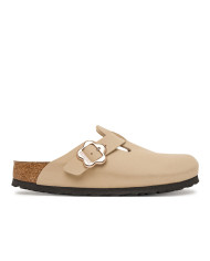 Klapki Birkenstock BOSTON FLOWERS KIDS BIRKIBUC JUNIOR NARROW 1030630 Beżowe - Sklep online Mastersport