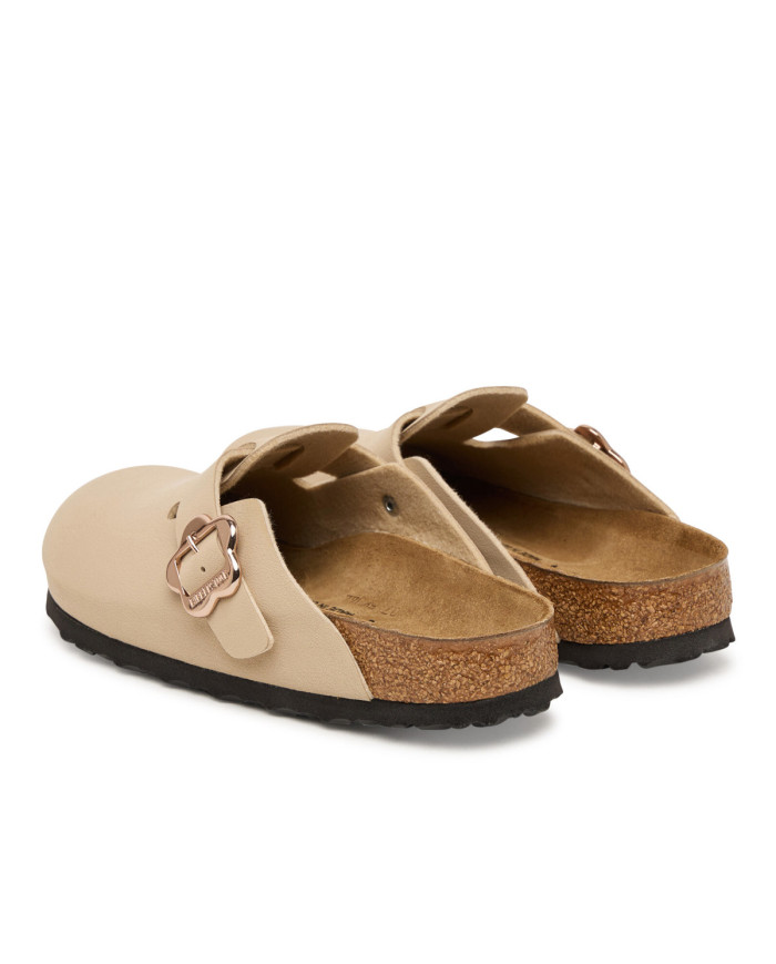 Klapki Birkenstock BOSTON FLOWERS KIDS BIRKIBUC JUNIOR NARROW 1030630 Beżowe - Sklep online Mastersport