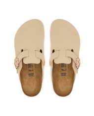Klapki Birkenstock BOSTON FLOWERS KIDS BIRKIBUC JUNIOR NARROW 1030630 Beżowe - Sklep online Mastersport