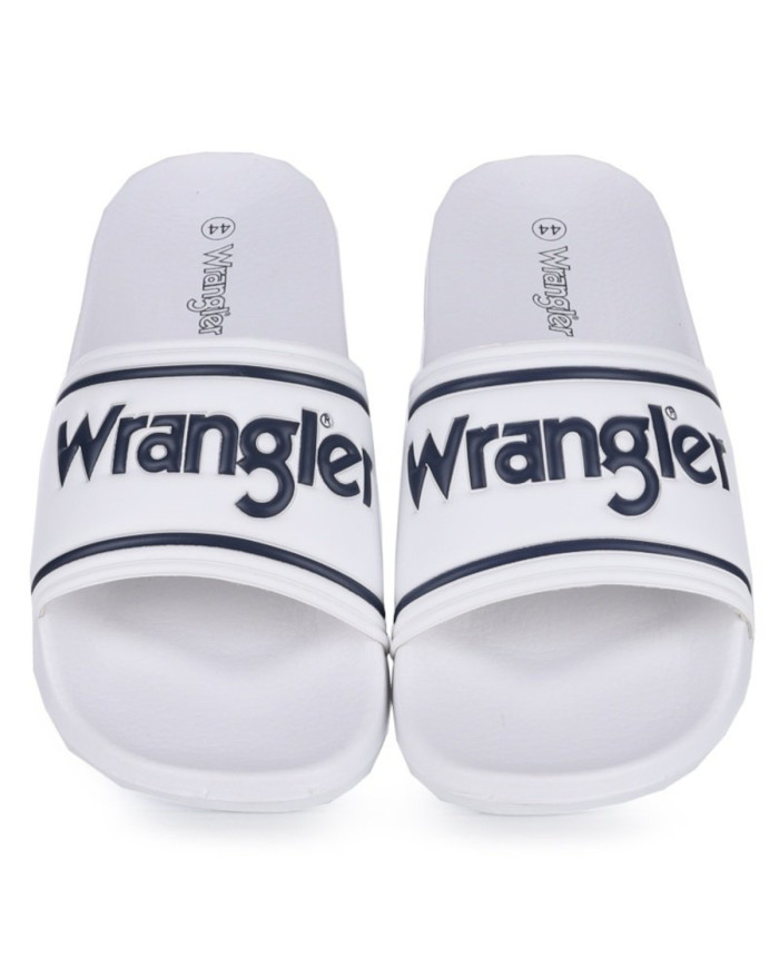 Klapki męskie Wrangler AVERELL SLIDER MEN LOW 20261059.1FG Białe - Sklep online Mastersport