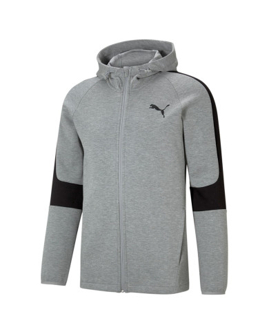 Bluza męska Puma EVOSTRIPE CORE FZ HOODIE 58581203 Szara - Sklep online Mastersport
