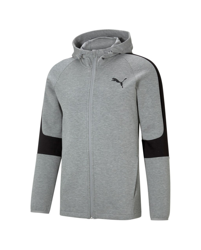 Bluza męska Puma EVOSTRIPE CORE FZ HOODIE 58581203 Szara - Sklep online Mastersport