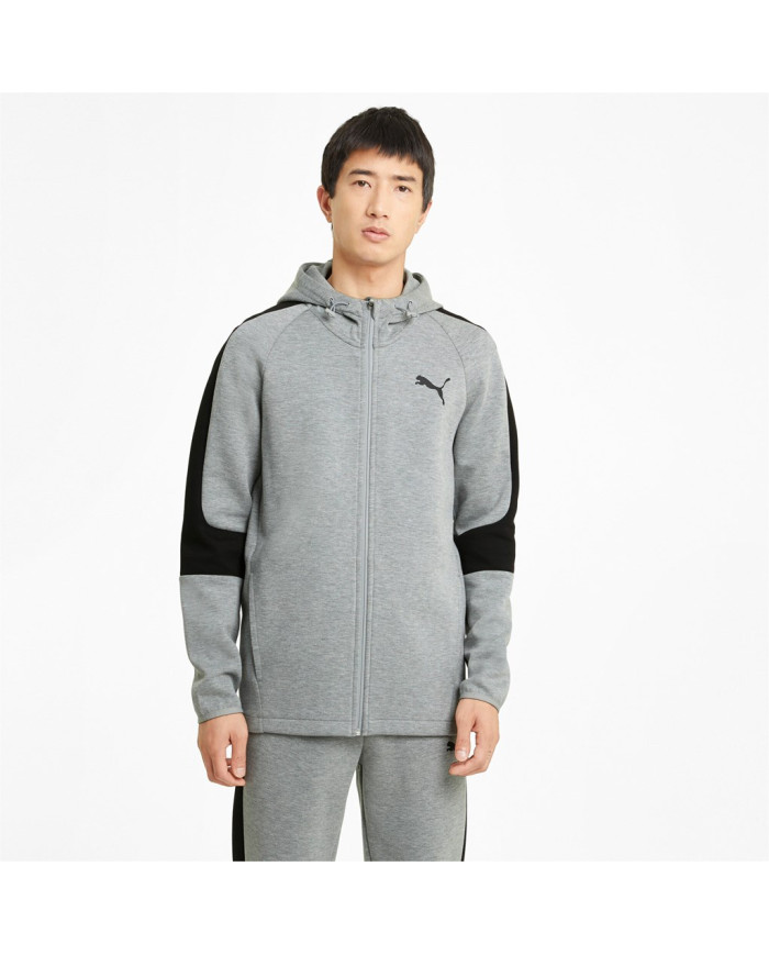 Bluza męska Puma EVOSTRIPE CORE FZ HOODIE 58581203 Szara - Sklep online Mastersport