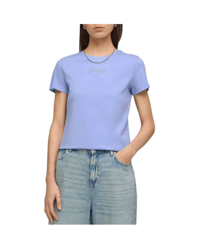 Koszulka damska Puma ESS SCRIPT TEE 69176060 Fioletowa - Sklep online Mastersport