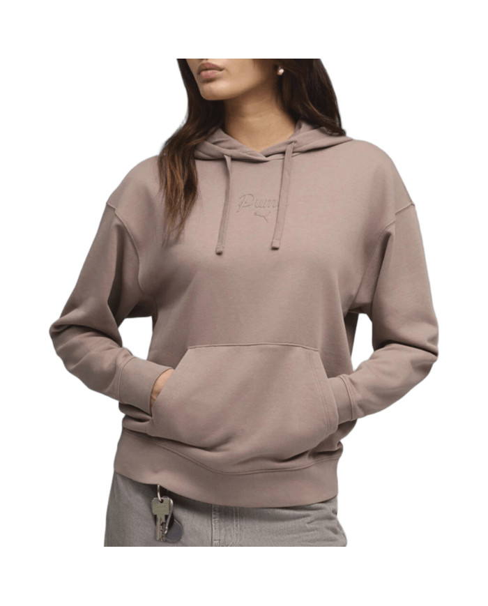 Bluza damska Puma ESS SCRIPT COMFORT HOODIE TR 69176188 Beżowa - Sklep online Mastersport