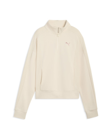 Bluza damska Puma CLASS RELAXED HALF-ZIP CREW 69187387 Beżowa - Sklep online Mastersport