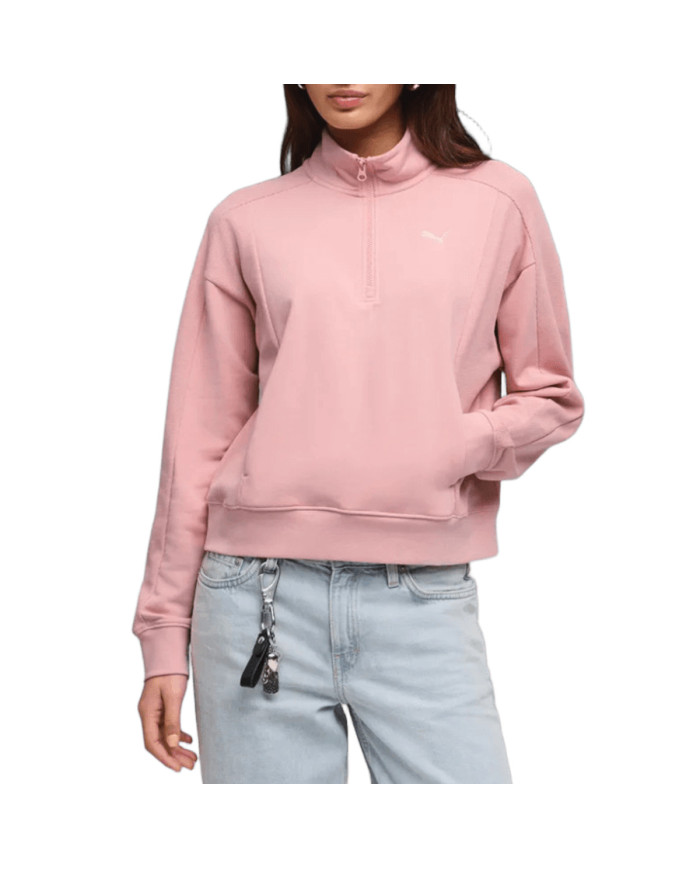 Bluza damska Puma CLASS RELAXED HALF-ZIP CREW 69187326 Różowa - Sklep online Mastersport