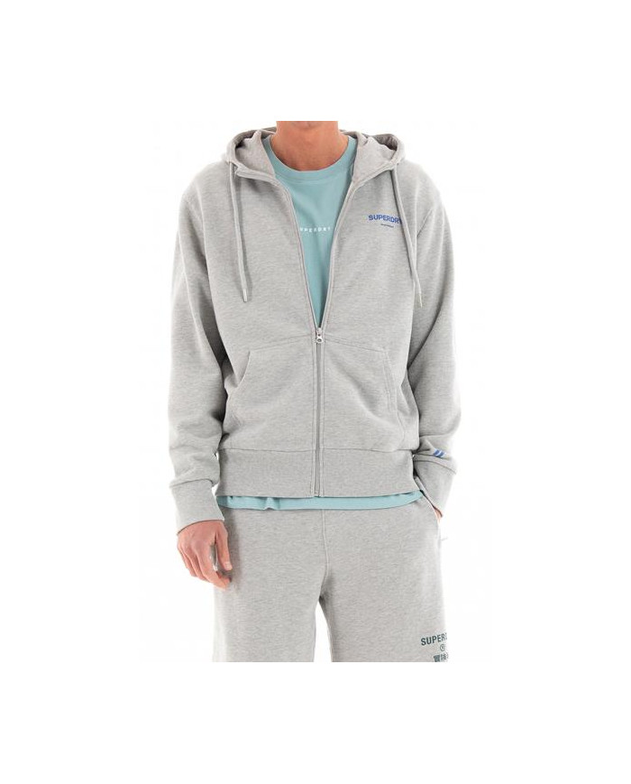 Bluza męska Superdry CODE CORE SPORT ZIP HOOD M2012075A07Q Szara - Sklep online Mastersport
