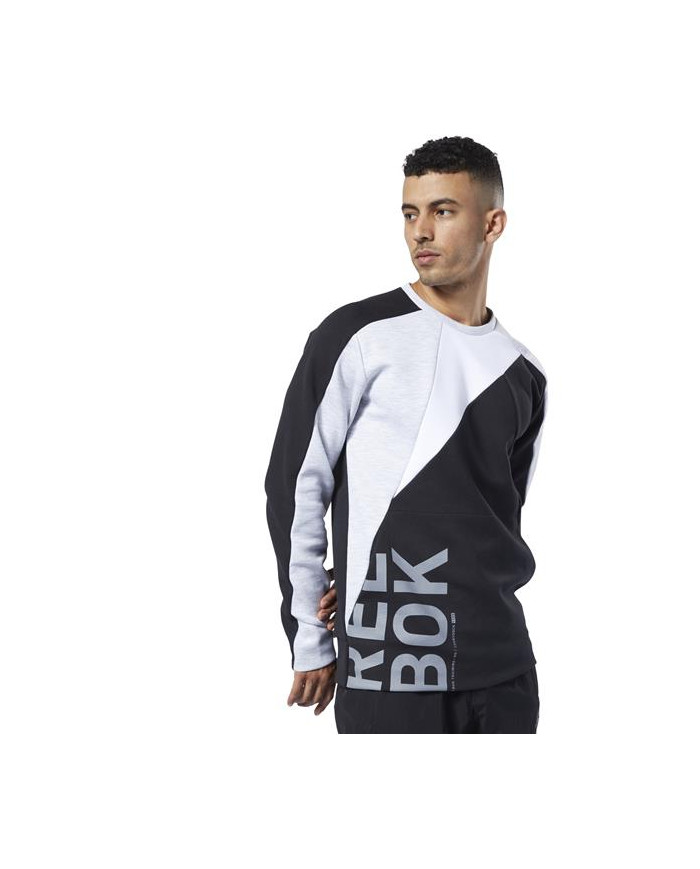 Bluza męska Reebok OST BLOCKED CREW NECK EC0991 Czarna - Sklep online Mastersport