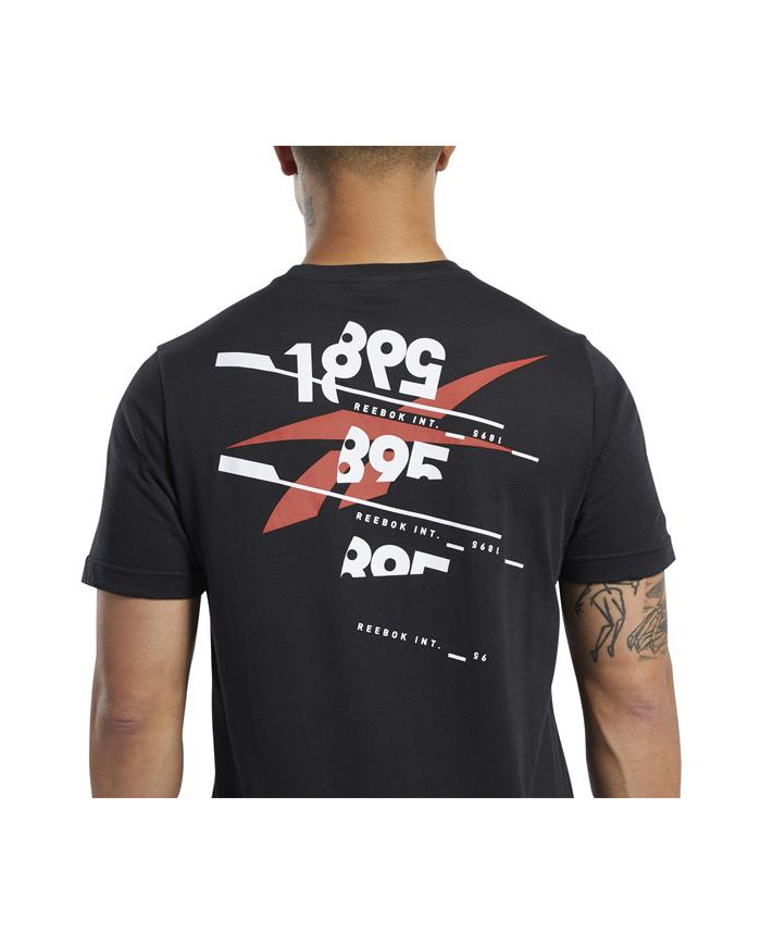 Koszulka męska Reebok TS COTTON GRAPHIC TEE FL0596 Czarna - Sklep online Mastersport