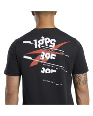 Koszulka męska Reebok TS COTTON GRAPHIC TEE FL0596 Czarna - Sklep online Mastersport