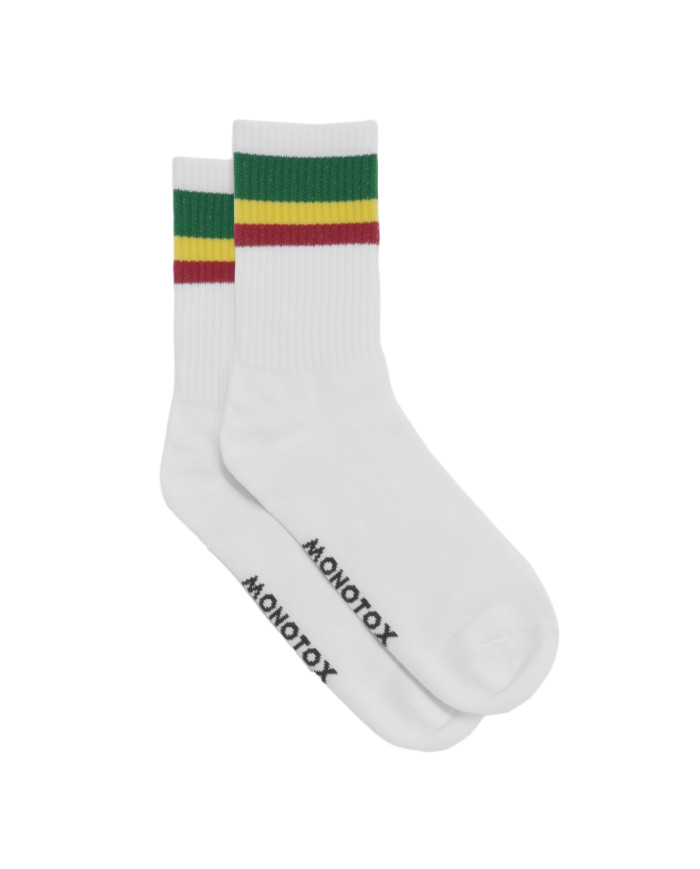 Skarpetki męskie Monotox HIGH STRIPES COLOR 6 MX11019 Białe - Sklep online Mastersport