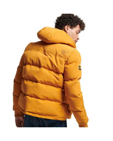 Kurtka męska Superdry EVEREST SHORT HOODED PUFFER M5011743A34K Żółta - Sklep online Mastersport