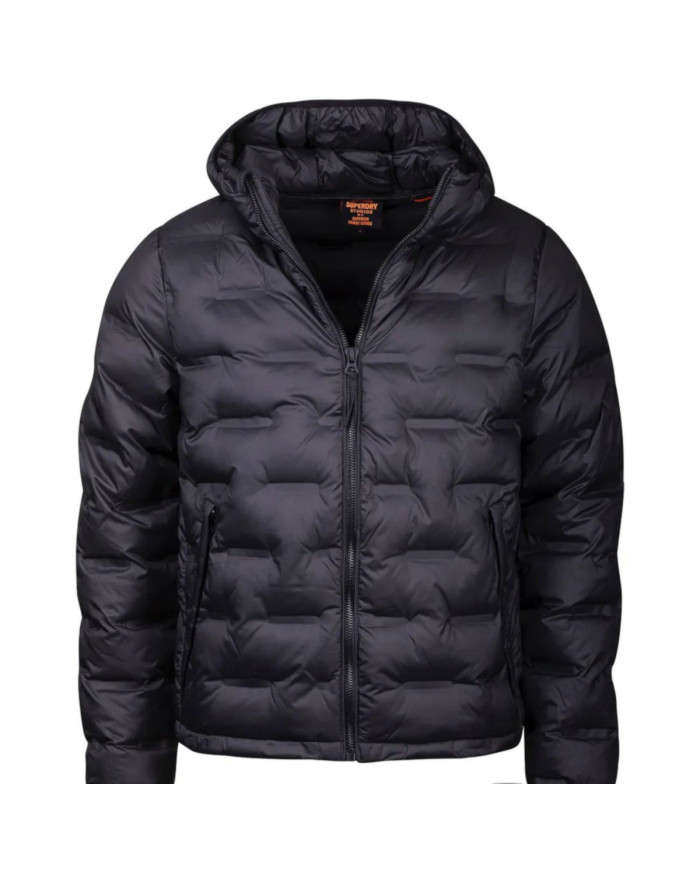 Kurtka męska Superdry SHORT QUILTED PUFFER COAT M5011811A02A Czarna - Sklep online Mastersport