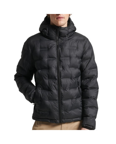 Kurtka męska Superdry SHORT QUILTED PUFFER COAT M5011811A02A Czarna - Sklep online Mastersport