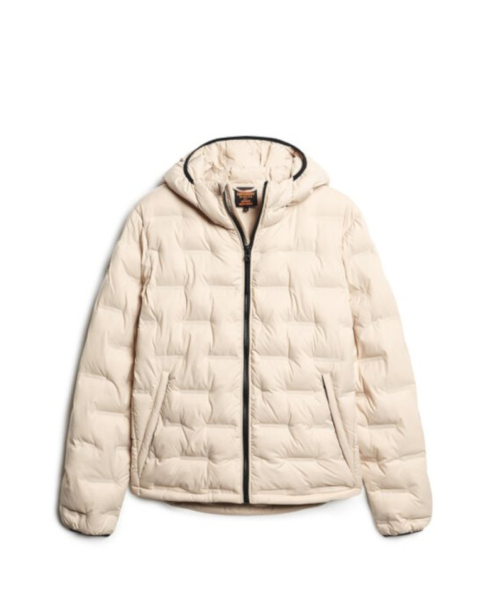 Kurtka męska Superdry SHORT QUILTED PUFFER COAT M5011811A1LA Beżowa - Sklep online Mastersport