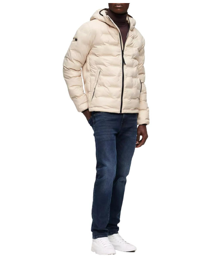 Kurtka męska Superdry SHORT QUILTED PUFFER COAT M5011811A1LA Beżowa - Sklep online Mastersport