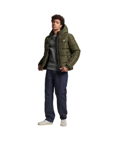Kurtka męska Superdry HOODED SPORTS PUFFR JACKET M5011827A1IP Zielona - Sklep online Mastersport