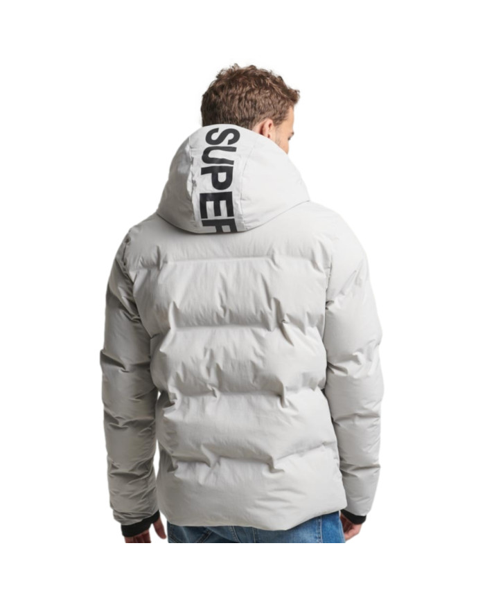 Kurtka męska Superdry HOODED BOXY PUFFER JACKET MS311478AFRM Szara - Sklep online Mastersport
