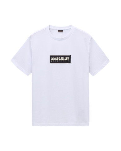 Koszulka dziecięca Napapijri S-BOX LOGO SS NP0A4I3L002 Biała - Sklep online Mastersport