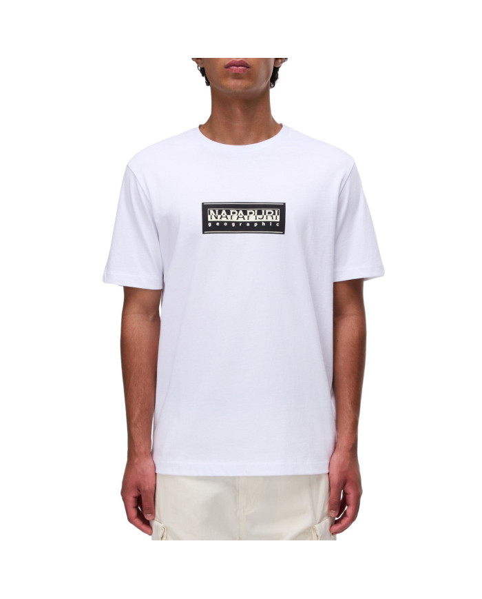 Koszulka dziecięca Napapijri S-BOX LOGO SS NP0A4I3L002 Biała - Sklep online Mastersport