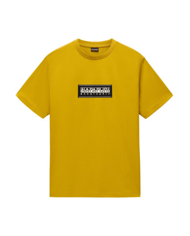 Koszulka męska Napapijri S-BOX LOGO SS NP0A4I3LY1O Żółta - Sklep online Mastersport