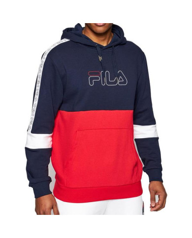 Bluza męska Fila JADON BLOCKED TAPE HOODY 683255G06 Niebieska - Sklep online Mastersport