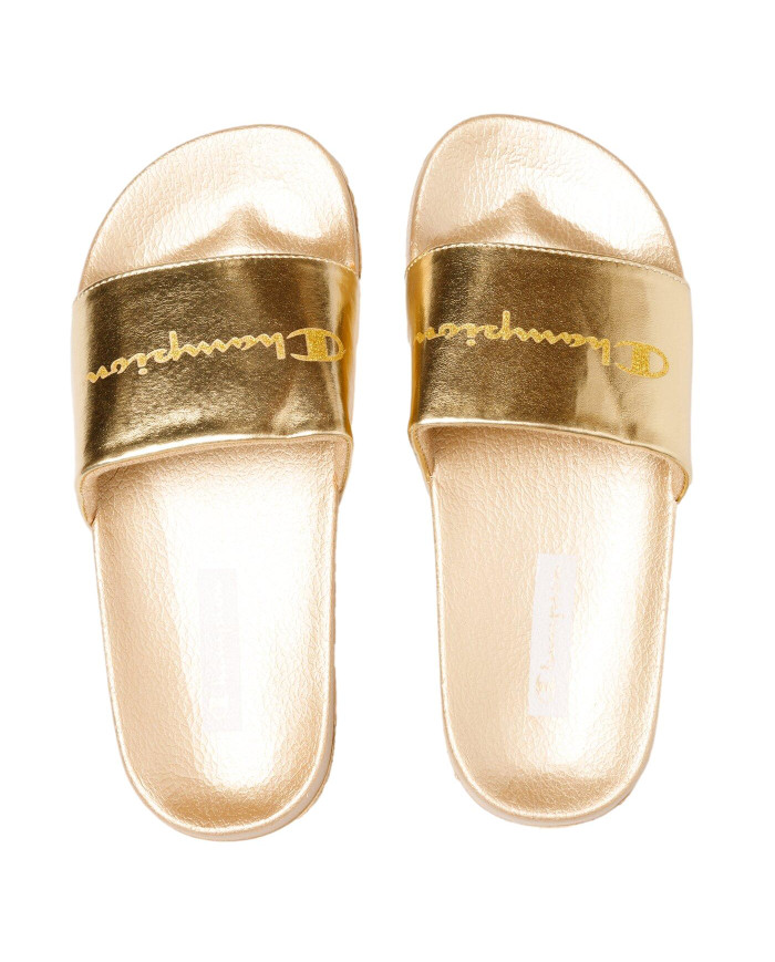 Klapki damskie Champion QUEENS SLIDE S11386OS043 Złote - Sklep online Mastersport