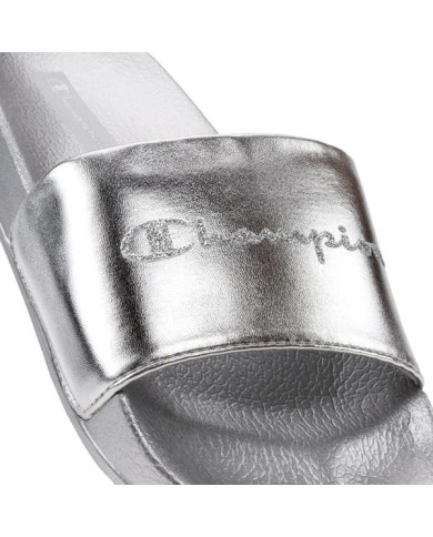 Klapki damskie Champion QUEENS SLIDE S11562EM007 Srebrne - Sklep online Mastersport