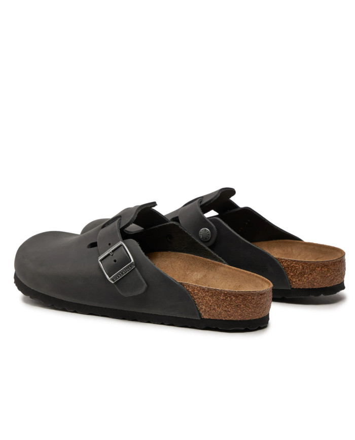 Klapki męskie Birkenstock BOSTON FL REGULAR 0059461 Czarne - Sklep online Mastersport