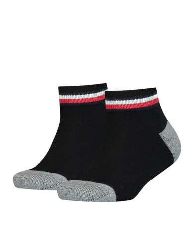 Skarpetki męskie Tommy Hilfiger TH KIDS ICONIC SPORTS QUARTER 2P 100001501200 Czarne - Sklep online Mastersport