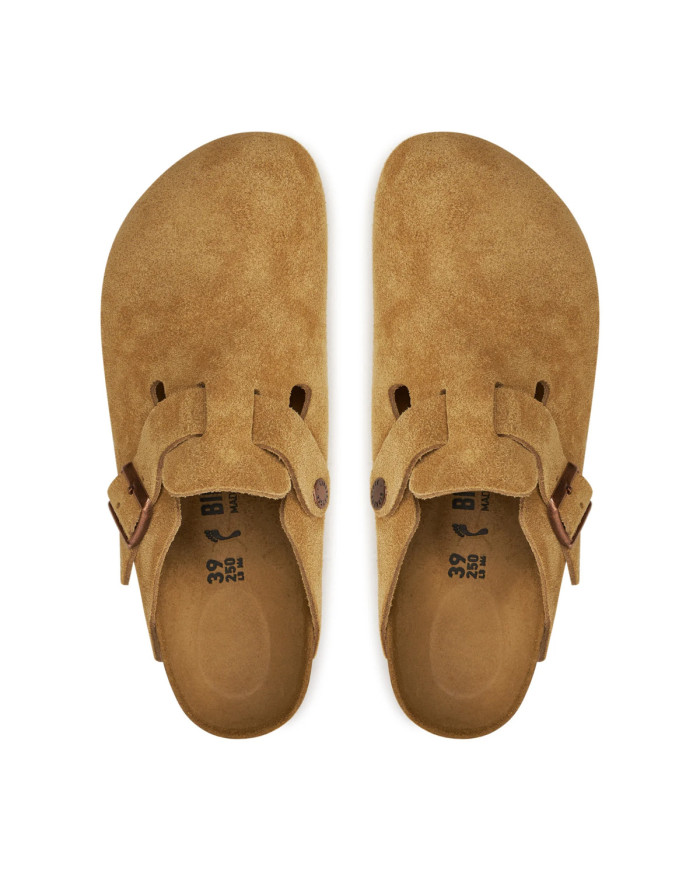 Klapki damskie Birkenstock BOSTON LEVE NARROW 1026164 Beżowe - Sklep online Mastersport