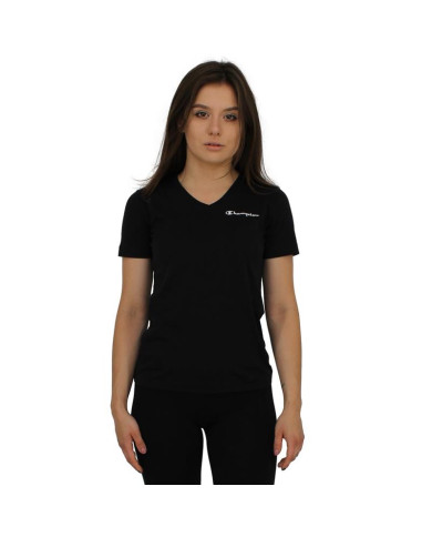 Koszulka damska Champion V-NECK T-SHIRT 113331KK001 Czarna - Sklep online Mastersport