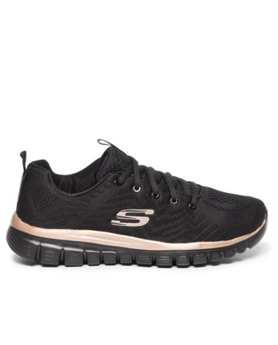 Buty damskie Skechers GRACEFUL 12615BKRG Czarne - Sklep online Mastersport