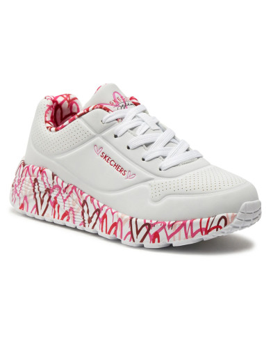 Buty damskie Skechers UNO LITE LOVELY LUV 314976LWRPK Białe - Sklep online Mastersport