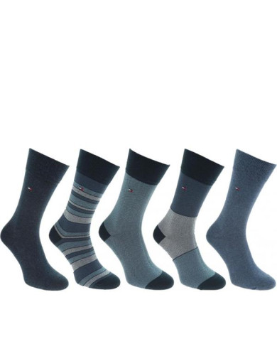 Skarpetki męskie Tommy Hilfiger MEN BIRDEYE GIFTBOX 5P 492005001-322 Wielokolorowe - Sklep online Mastersport
