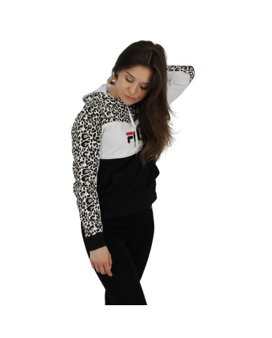 Bluza damska Fila AQILA AOP BLOCKED HOOD W 688780B230 Czarna - Sklep online Mastersport