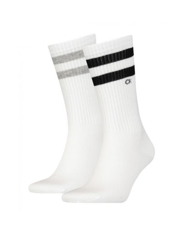 Skarpetki męskie Calvin Klein CK MEN SOCK 2P STRIPES 701218711004 Białe - Sklep online Mastersport