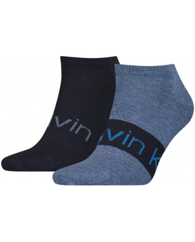 Skarpetki męskie Calvin Klein CK MEN SNEAKER 2P LOGO RIBBON 701218712004 Niebieskie - Sklep online Mastersport