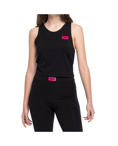 Koszulka damska Fila BASIN CROPPED TANK TOP FAW013680009 Czarna - Sklep online Mastersport