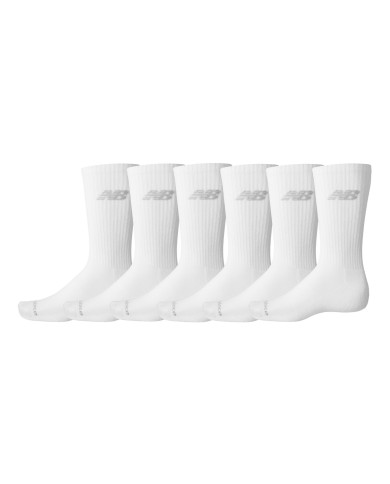 Skarpetki męskie New Balance PERFORMANCE BASIC CREW 6 PACK LAS51426WT Białe - Sklep online Mastersport