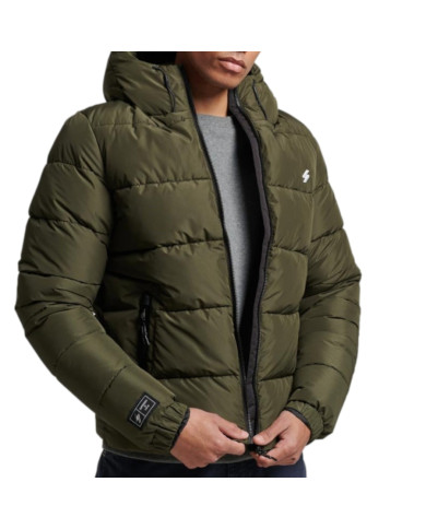 Kurtka męska Superdry HOODED SPORTS PUFFR JACKET M5011827A1IP Zielona - Sklep online Mastersport
