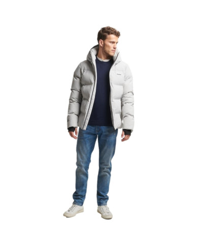 Kurtka męska Superdry HOODED BOXY PUFFER JACKET MS311478AFRM Szara - Sklep online Mastersport