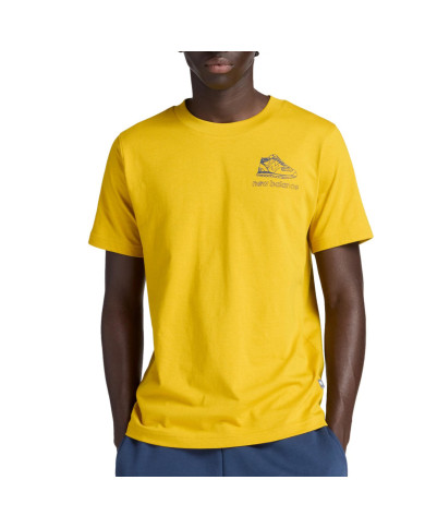 Koszulka męska New Balance LEFT CHEST SHOE SKETCH T-S MT53962BQG Żółta - Sklep online Mastersport