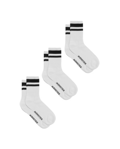 Skarpetki męskie Monotox HIGH STRIPES MONO 3 MX11017 Białe - Sklep online Mastersport