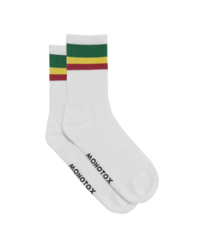 Skarpetki męskie Monotox HIGH STRIPES COLOR 6 MX11019 Białe - Sklep online Mastersport