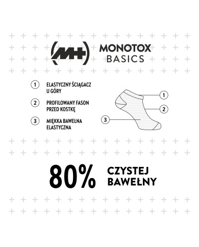 Skarpetki męskie Monotox NO SHOW SOCK GREY 3PACK SKS20PKG Szare - Sklep online Mastersport