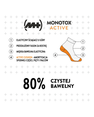 Skarpetki męskie Monotox ANKLE SOCK CUSHION 2PACK SKS20ZKWB Czarne - Sklep online Mastersport